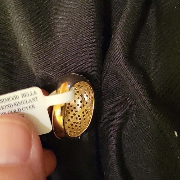 Moda al Massimo Bella luce diamond stimulant ring 18k yellow gold over bronze - Picture 3 of 5